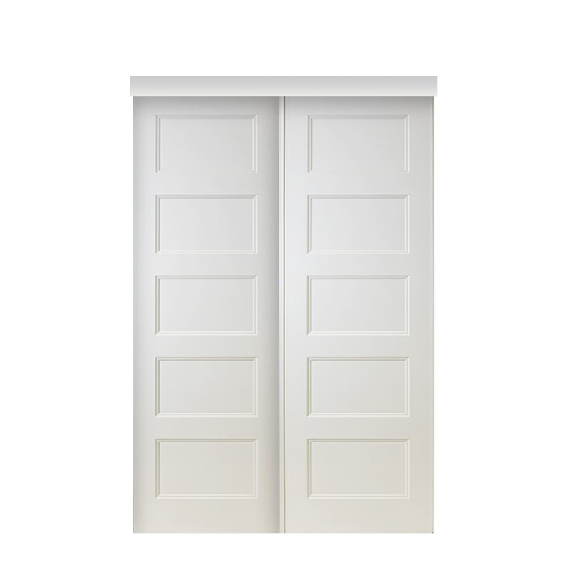 Porte de placard coulissante préfinie 1/2 panneau blanche 1/2 po, 60 po x 80 po 