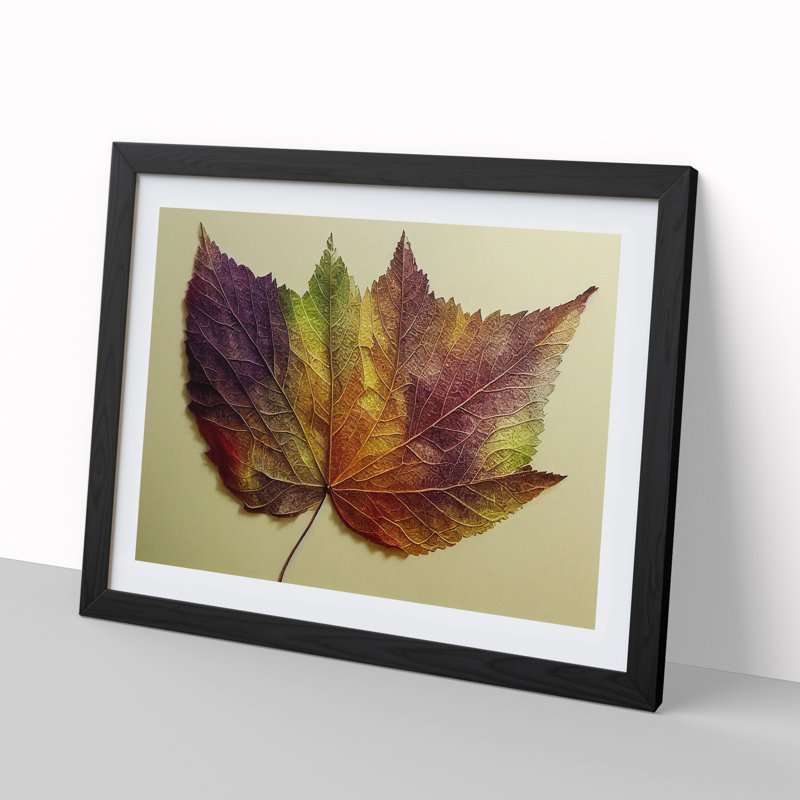 Autumn Leaf Vol.1 - Single Picture Frame Print, 46cm H x 64cm W x 2cm D, Black Framed