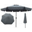 Parasol d'extérieur de 10 pi avec rabat, inclinaison de 8 nervures, manivelle facile, gris / anthracite, mât de 1,49 pouce, nervures de patio à baldaquin, imperméable, assemblage-1236203393