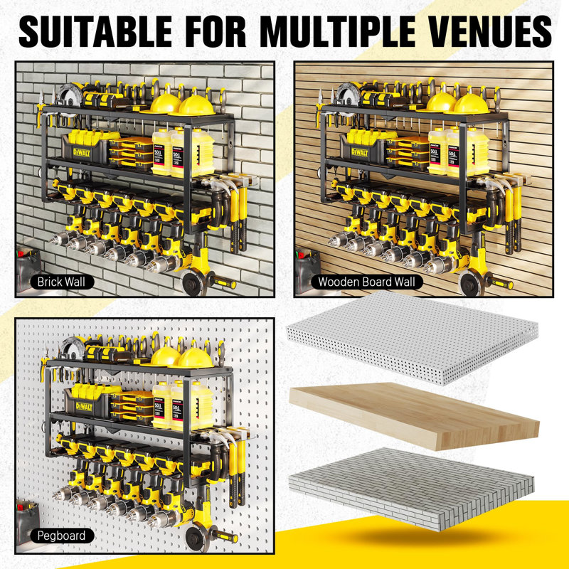 3 Layers Power Tool Organizer Wall Mount