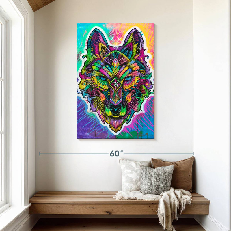 Brampt Wolf Shaman, 45" H x 30" W