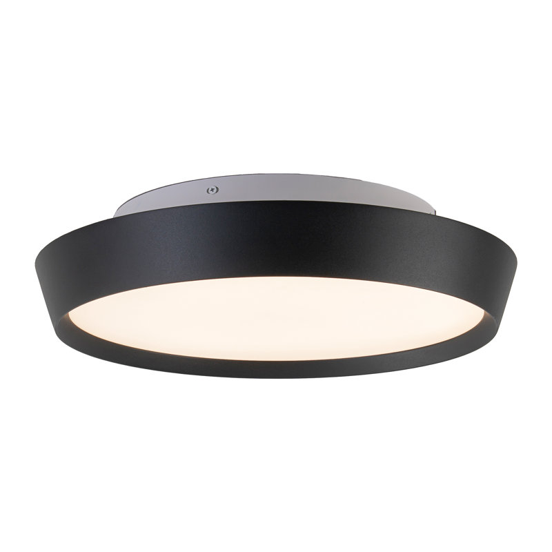 16-in Black Dimmable LED Flush Mount, 16-in