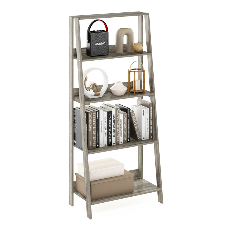 135.99cm H x 59.99cm W Etagere Bookcase, Grey Oak