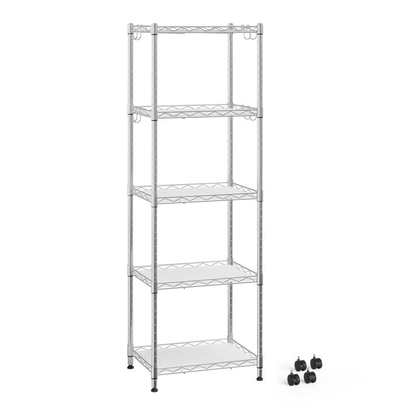 5-Tier Metal Shelving Units, Silver