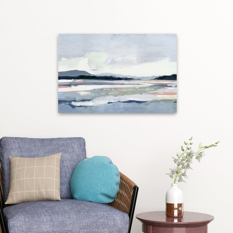 Infinite Calm - paysage, peinture à l'huile abstraite, art marin, H 16 po x l 24 po