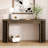U_Style 59-Inch Long Console Table With Oak Veneer Entryway Table With Vertical Ribbed Table Leg Minimalist Sofa Table With 2 Drawers For Entrance, Hallway, Living Room.-924873477