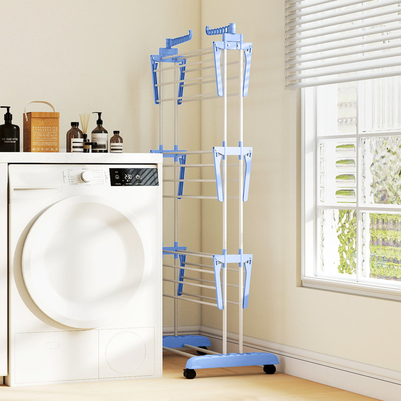 Séchoir à linge pliable, Bleu