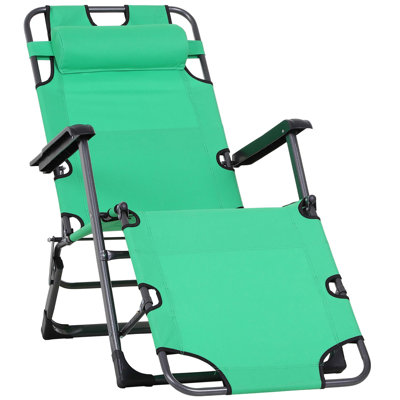 Fauteuil de bronzage réglable, chaise longue de plage et de camping 2 en 1 avec coussin et poche, parfait pour bronzer et se détendre à l'extérieur