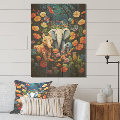 Aire de jeu bleue pour animal de compagnie III - Animal Nursery's On Wood Print