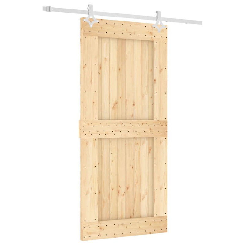 Porte coulissante avec quincaillerie Vidaxl, 37,4 po x 82,7 po, Blanc/naturel