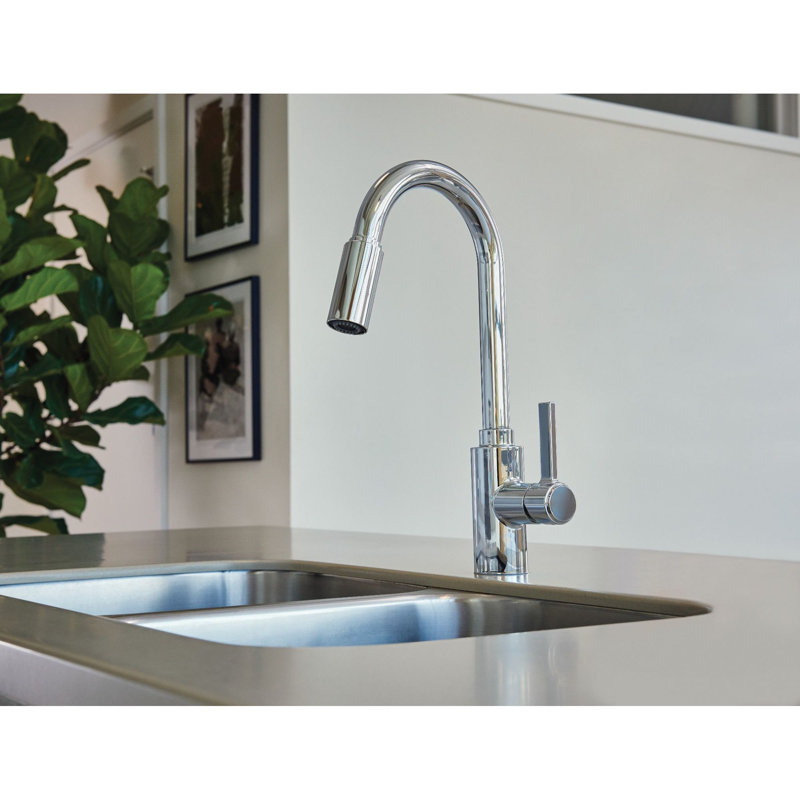 Genta LX Pulldown Single Handle Kitchen Faucet with Power Boost Technology and Duralock, Chrome