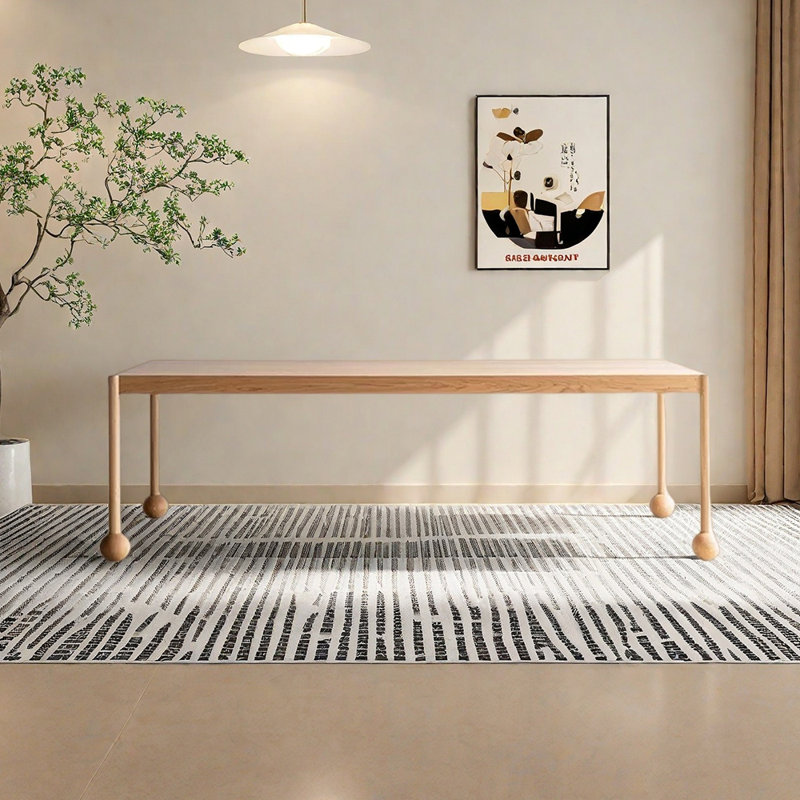 Table de salle à manger en bois massif au design simple et moderne, H 29,52 po x L 62,99 po x l 31,49 po