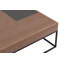 Table basse moderne en noyer avec pieds en métal, 35,4 po x 14,6 po x 35,4 po | Aggloméré 100% enduit de mélamine, capacité de charge: 33 lb | Style industriel, conception de couleur unie, parfait pour le salon et les salons