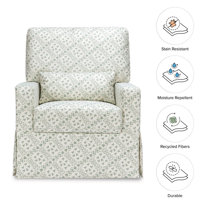 Crawford Pillowback Comfort Swivel Glider, Green
