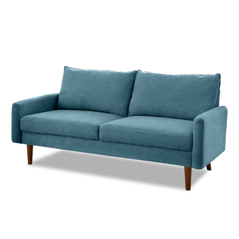 Montie 70" Chenille Round Arm Sofa, Blue