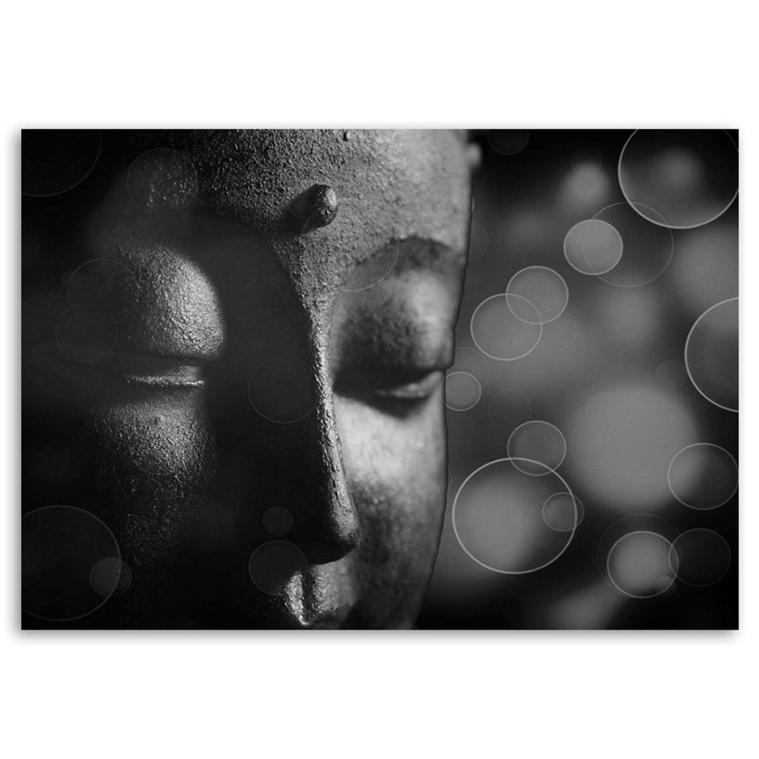 Leinwandbild Buddha's Gesicht und Kreise