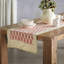 Chemin de table en coton tissé à la main Artisan - rouge avec coutures vertes - 18 po x 96 po