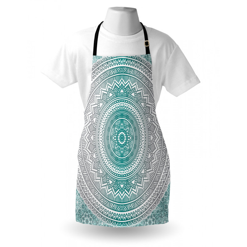 Tablier mandala, Gris / sarcelle
