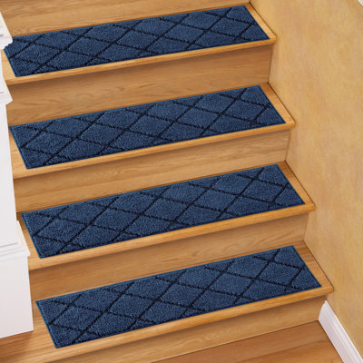 Ultra-Soft Diamond Design Slip-Resistant Stair Treads - Set of 4