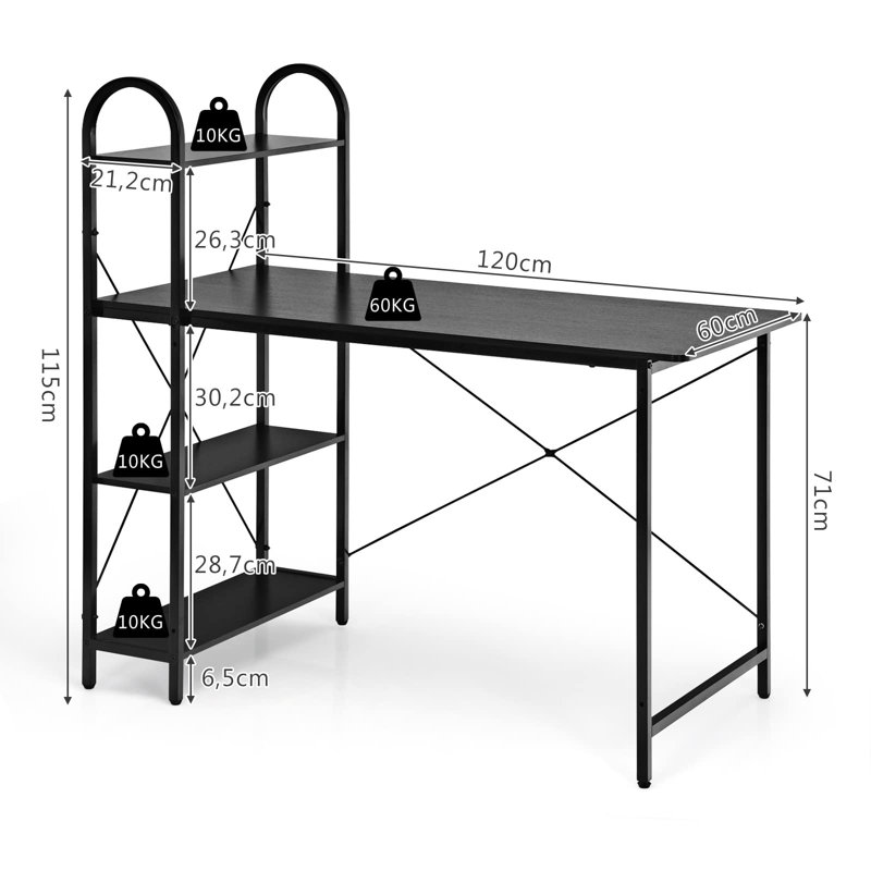 Computer Desk, Black, Black