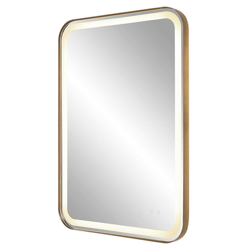 Crofton Flat Wall Mirror, Brass