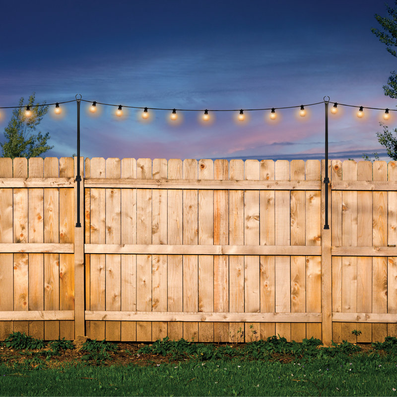 Excello Global Products 2 Pack Of 5.3' Deck/Fence String Light Poles