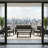 All-Weather 4-Piece Modern Metal Patio Furniture Set,  5-Seat Conversation Sofa With Thick Gray Cushions & Gray Frame And Coffee Table-1340101346