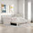 Upholstered Daybed With Trundle, Three Drawers And Vertical Striped Design-870243475-870243470