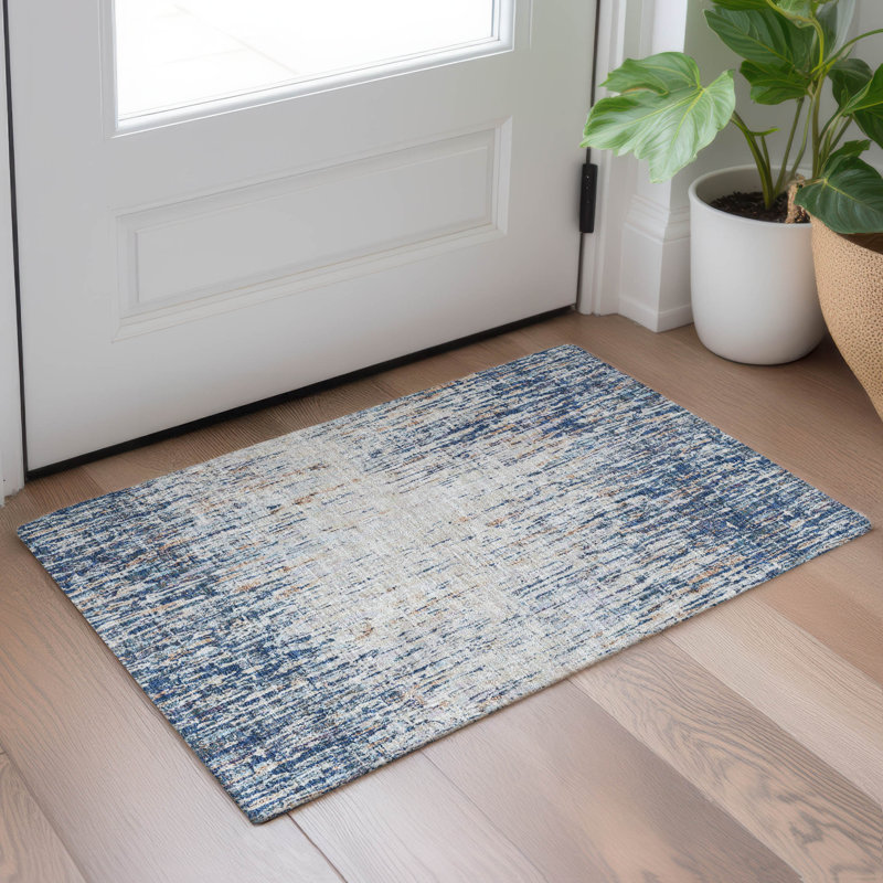 Tapis intérieur / extérieur lavable à la machine Chantille ACN2439, Marine, 1 pi 8 po x 2 pi 6 po