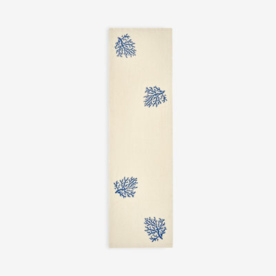 Lazio Table Runner, Natural - Blue, 50X180 Cm
