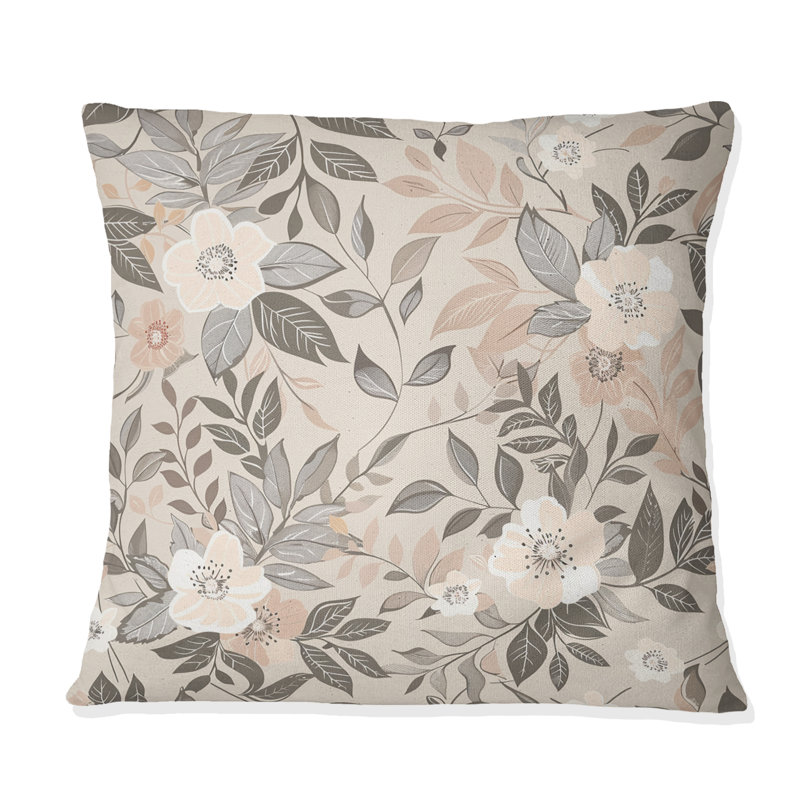 Pastel Paradise Flower I - coussin décoratif bohème, H 16 po x l 16 po, Carrée