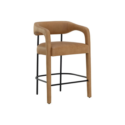 Upholstered Stool with Solid Wood Frame