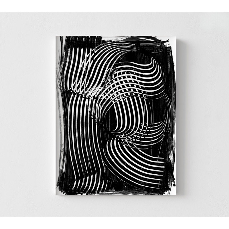 «Henri II» par Urban Road, reproduction d'art abstrait encadrée en noir et blanc, idée de remodelage de chambre à coucher de style studio d'art, grand imprimé abstrait noir