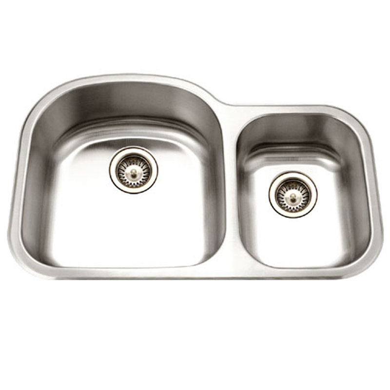 Medallion Designer 32.5'' L Double Bowl Stainless Steel Kitchen Sink