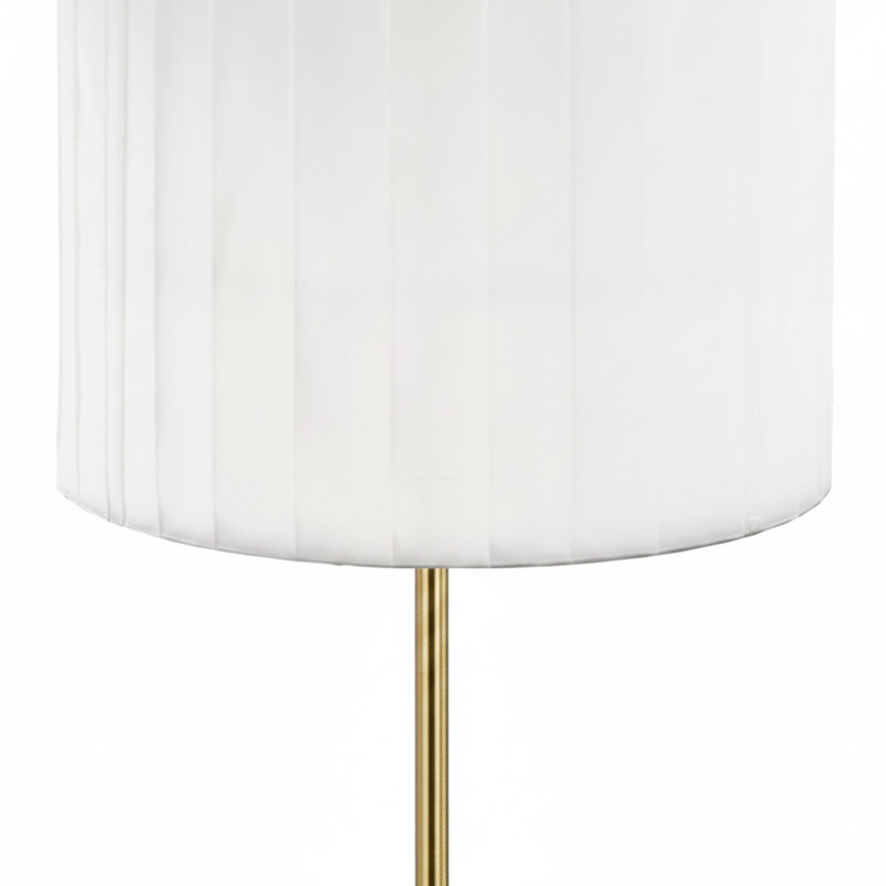 Lampe sur pied 1 lumière avec abat-jour ruban Frankie, Laiton vieilli