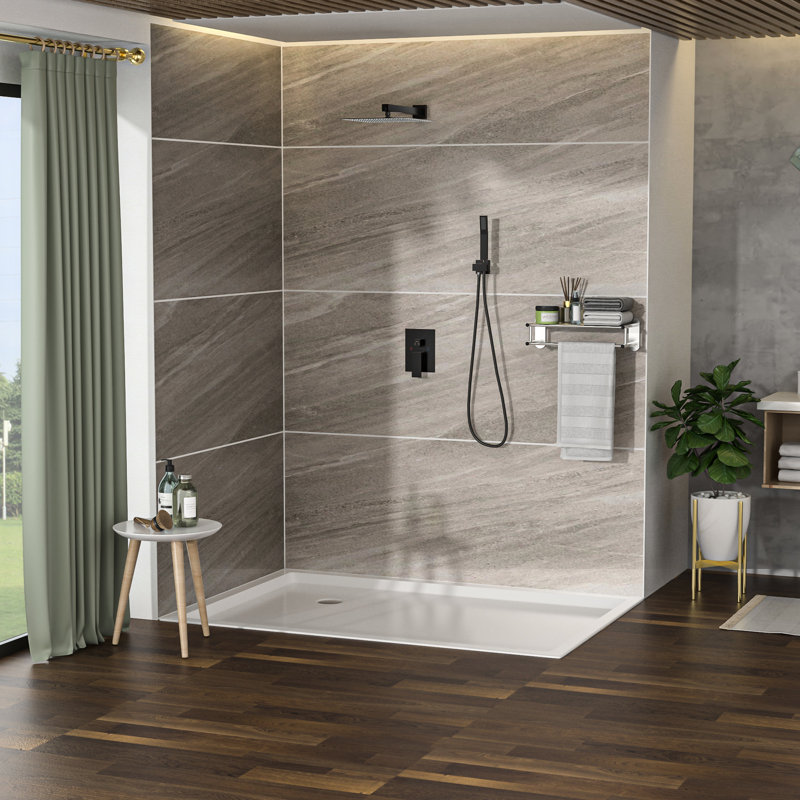 Wall Mounted Dual Shower Head - 10 Inch Square In Brushed Nickel With Rainfall And Handheld Shower, Easy Installation Swivel Functionality System Installation, Nozzle Option