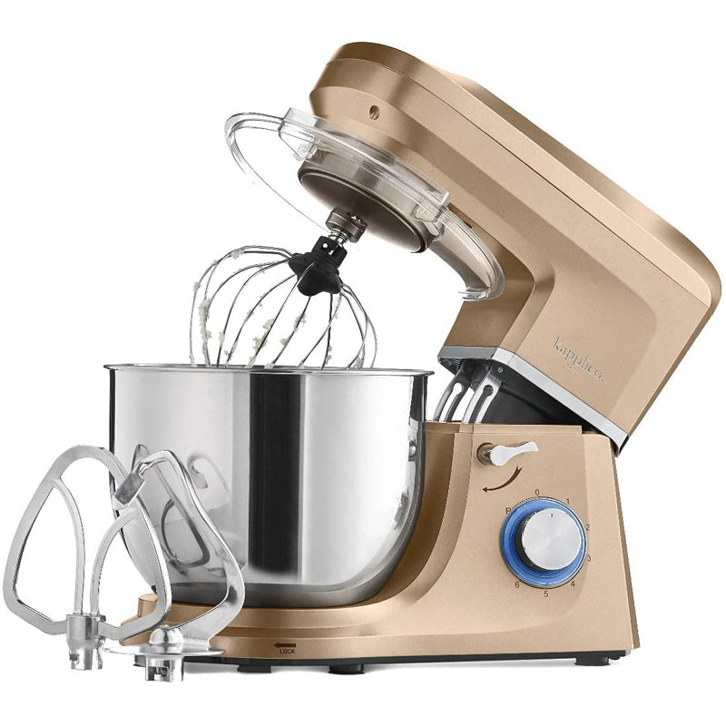 Kapplico 6 Speed 7L Stand Mixer Dough Hook, Mixer, Beater Mixer Attachment, Gold