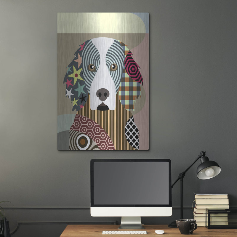 Lark Manor «Gordon Setter» par Lanre Adefioye, art mural en métal, H 36 po x l 24 po