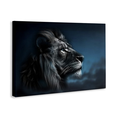 Intense Gazing Lion Canvas Wall Art by CAD Designs