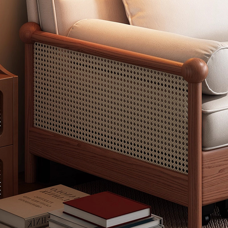 Canapé-lit standard en rotin beige et blanc, H 33,07 po x l 68,5 po x P 31,5 po