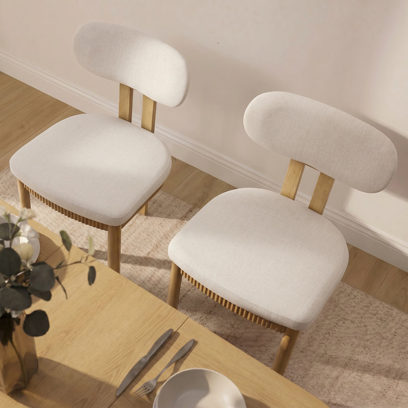 Ensemble de 2 chaises de salle à manger Mid-Century modernes, 2, Chêne