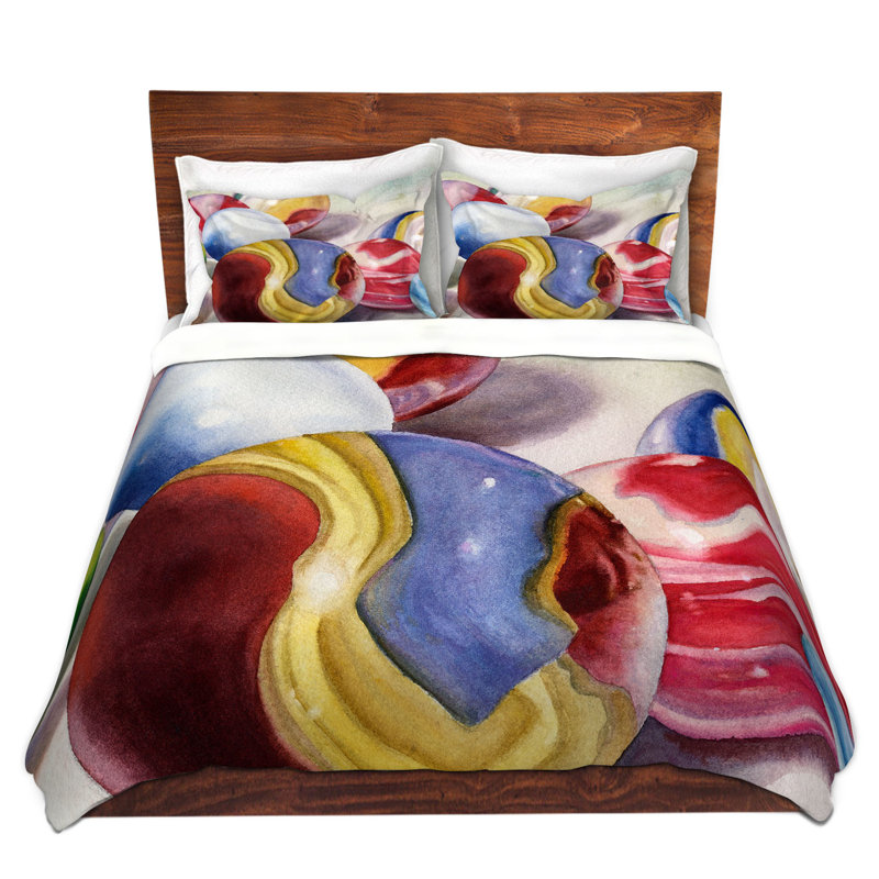 Ensemble de housse de couette en marbre les mamans, 1 housse + 2 taies très grand lit