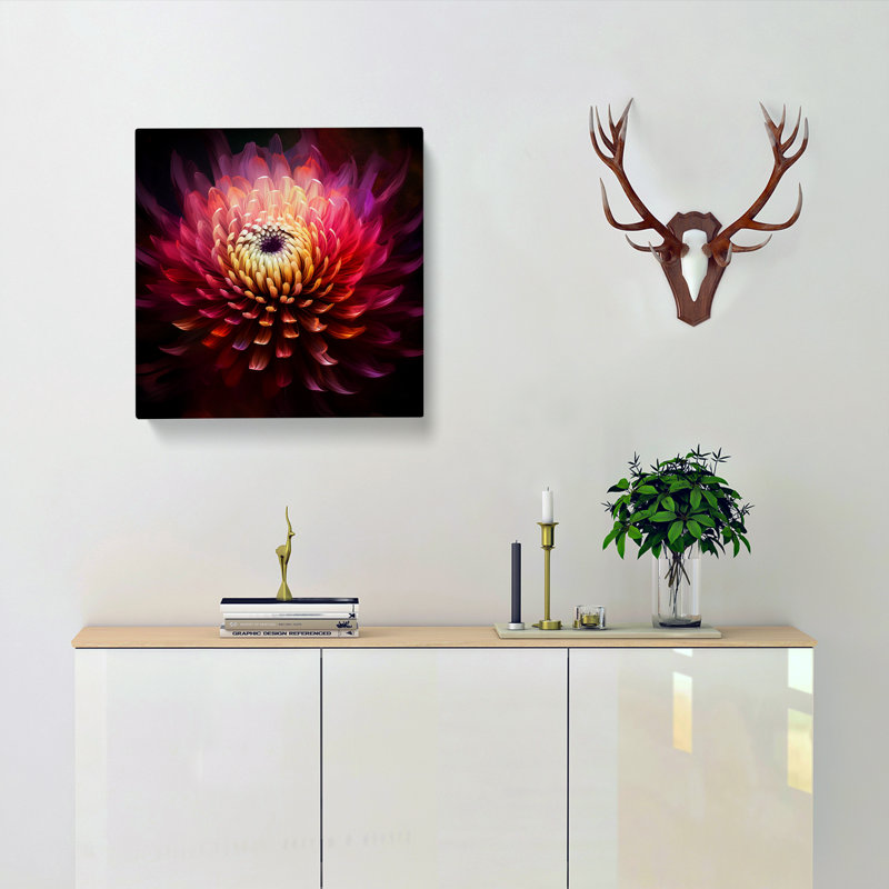 Chrysanthemum Futurism - Print, 35cm H x 35cm W x 3cm D