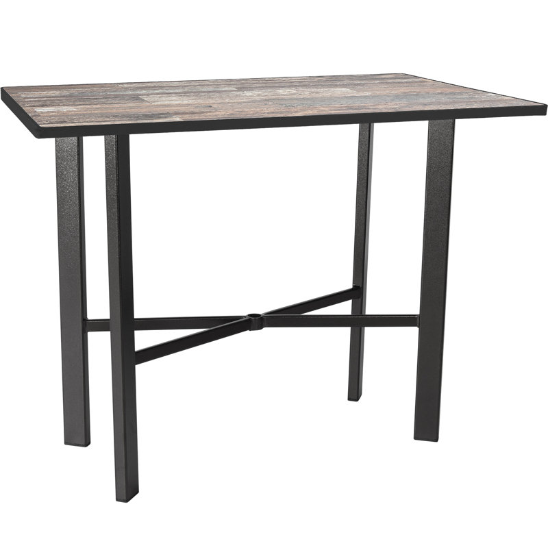 Tables Outdoor Rectangle Bar Table, Carbon Black, Pallazo White