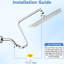 Pomme de douche carrée 12 po avec bras d'extension réglable - Acier inoxydable, faible entretien, accessoire de salle de bain en acier, compatible avec