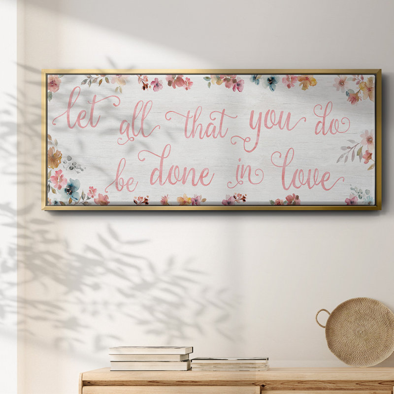 Done In Love- Framed Canvas, 20" H x 50" W