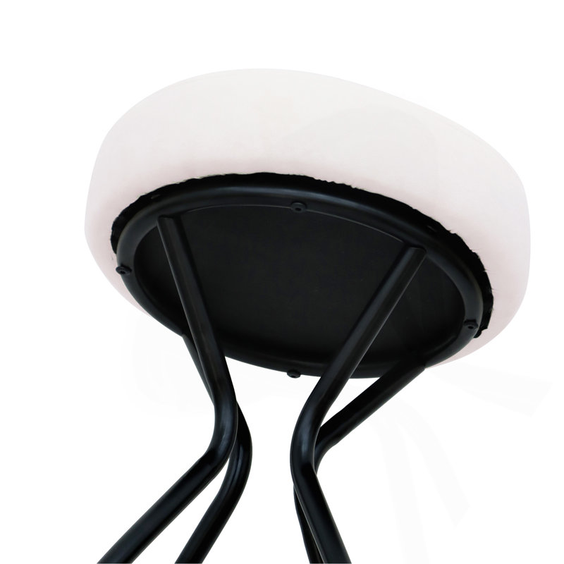 Ensemble de 2 tabourets de bar modernes sans dossier avec tabourets de bar rembourrés pour îlot de cuisine (noir)