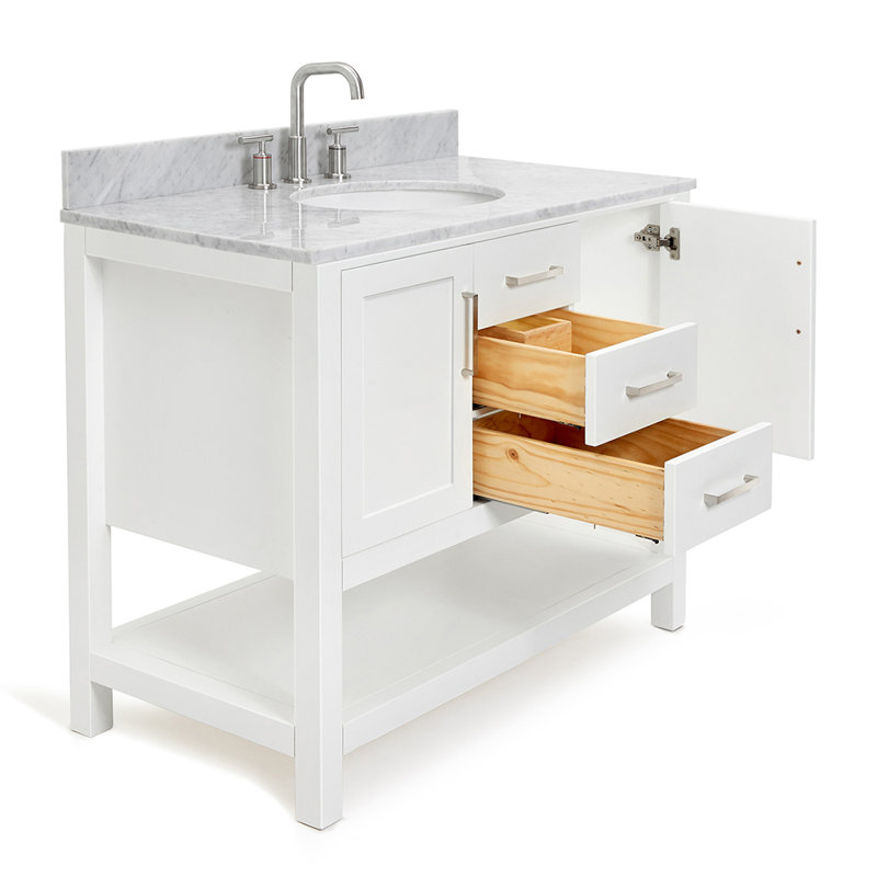 Ensemble de meuble-lavabo simple 43 po Abby, Blanc