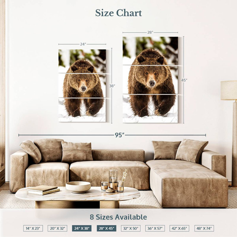 Brampt Walking Grizzly Bear, 38'' H X 24'' W