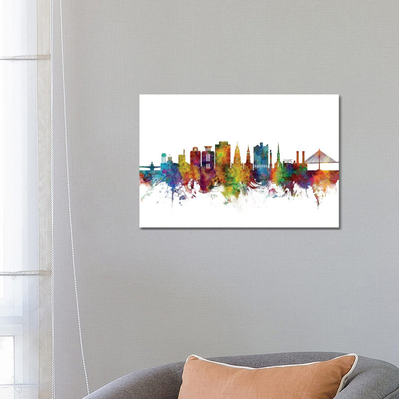 Charleston, South Carolina Skyline by Michael Tompsett - Wrapped Canvas Gallery-Wrapped Canvas Giclée